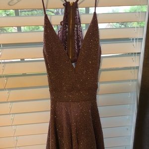 Glittery short prom dress
